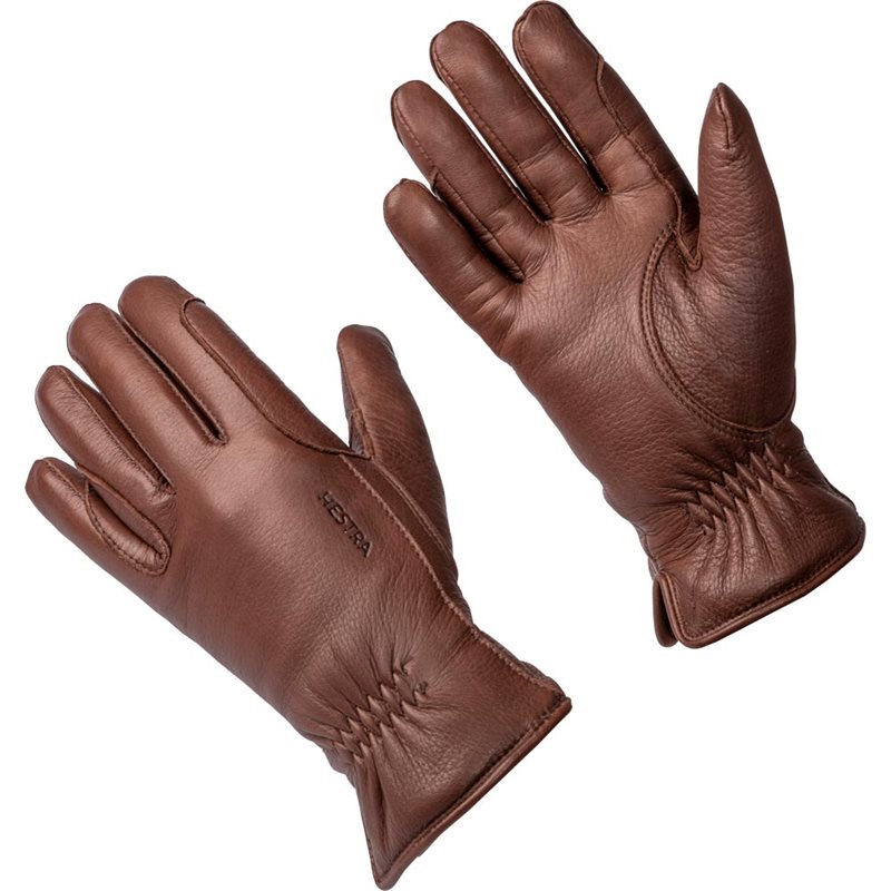 Hansker Deerskin Lined - 5 finger HESTRA Brun