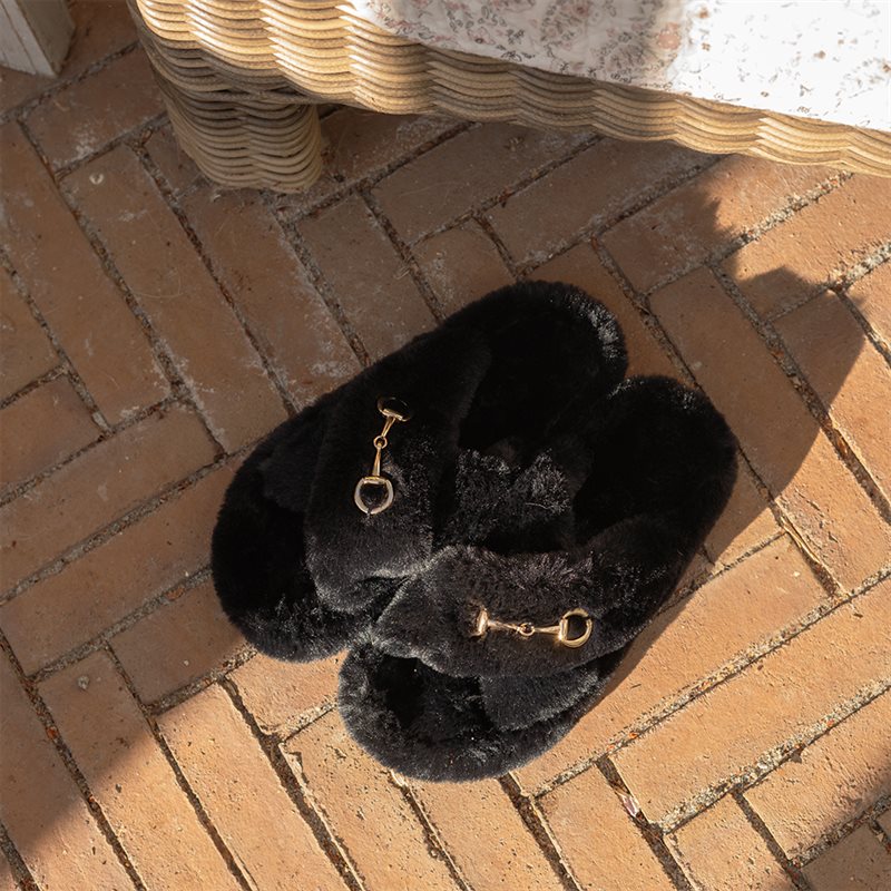 Tøfler Fur CRW® Svart