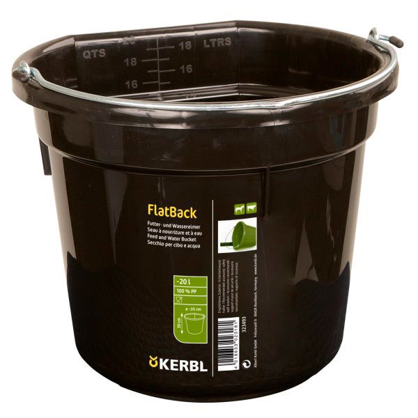 Bøtte med rett side 20 L Kerbl Svart