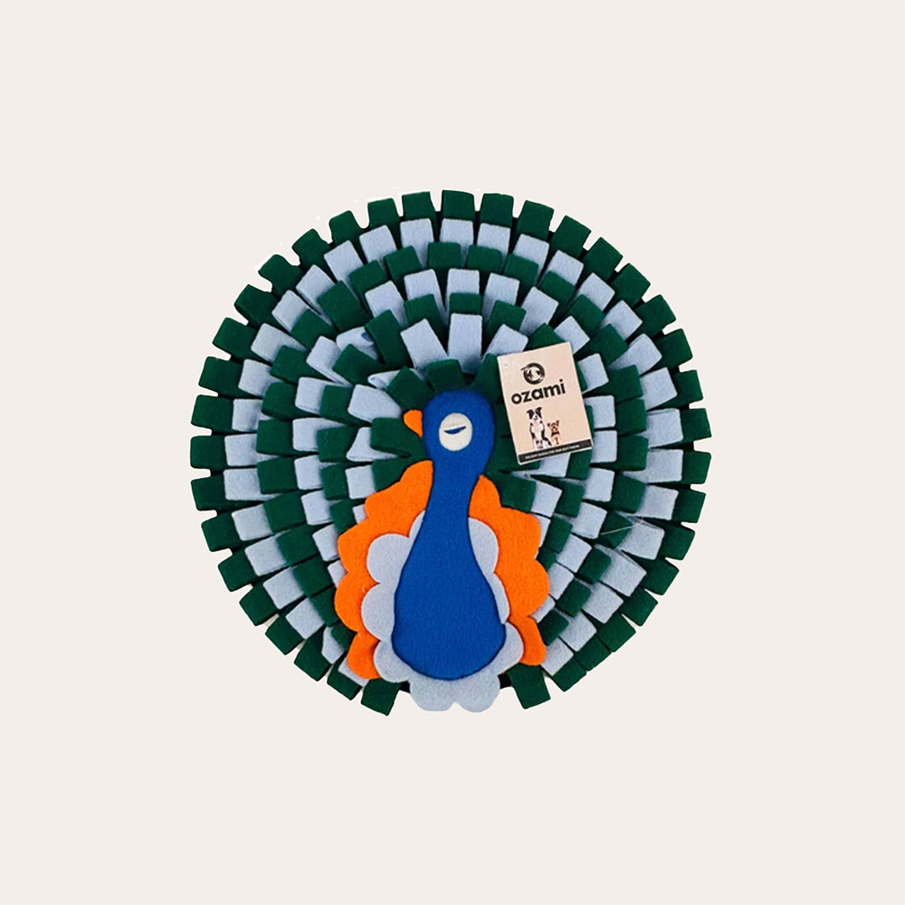 Aktivitetsleke Hund Snuffle mat blue peacock Ozami