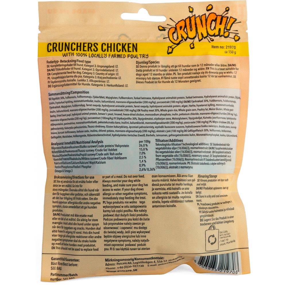 Hundegodis 150 g Crunchers Chicken Treateaters