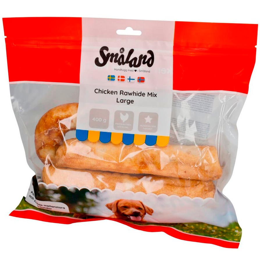 Hundetygg  Chicken Rawhide Mix Large 400g Småland