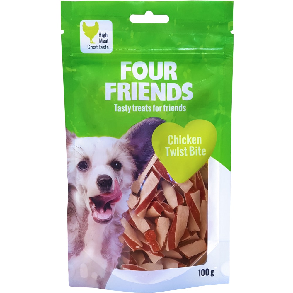 Hundegodis  Chicken Twist Bite 100 g FourFriends