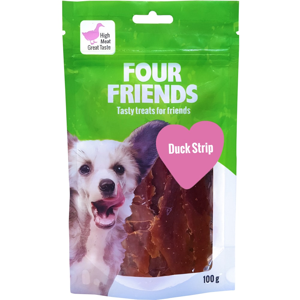 Hundegodis  Duck Stripe 100 g FourFriends