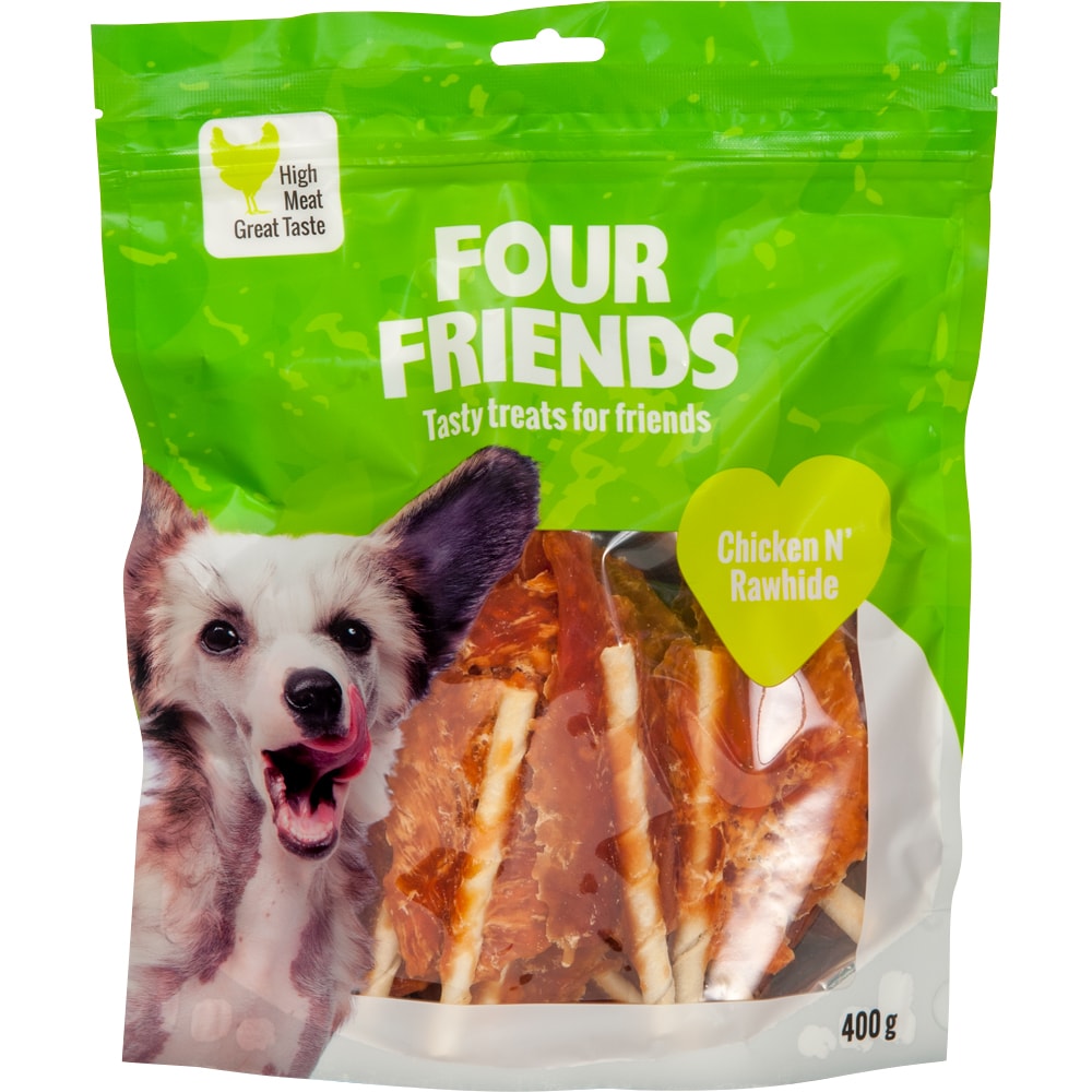 Hundegodis  Chicken N´Rawhide 400 g FourFriends