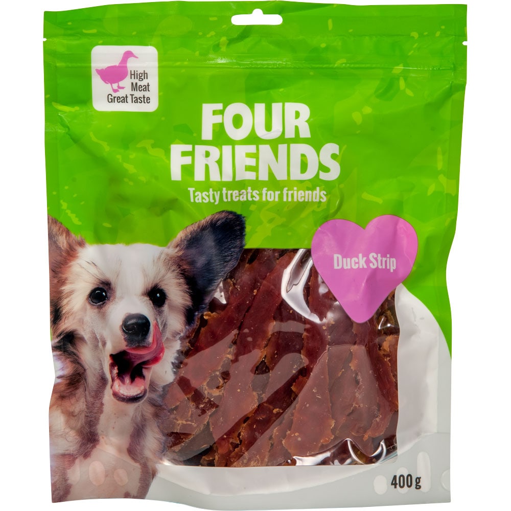 Hundegodis  Duck Stripe 400 g FourFriends