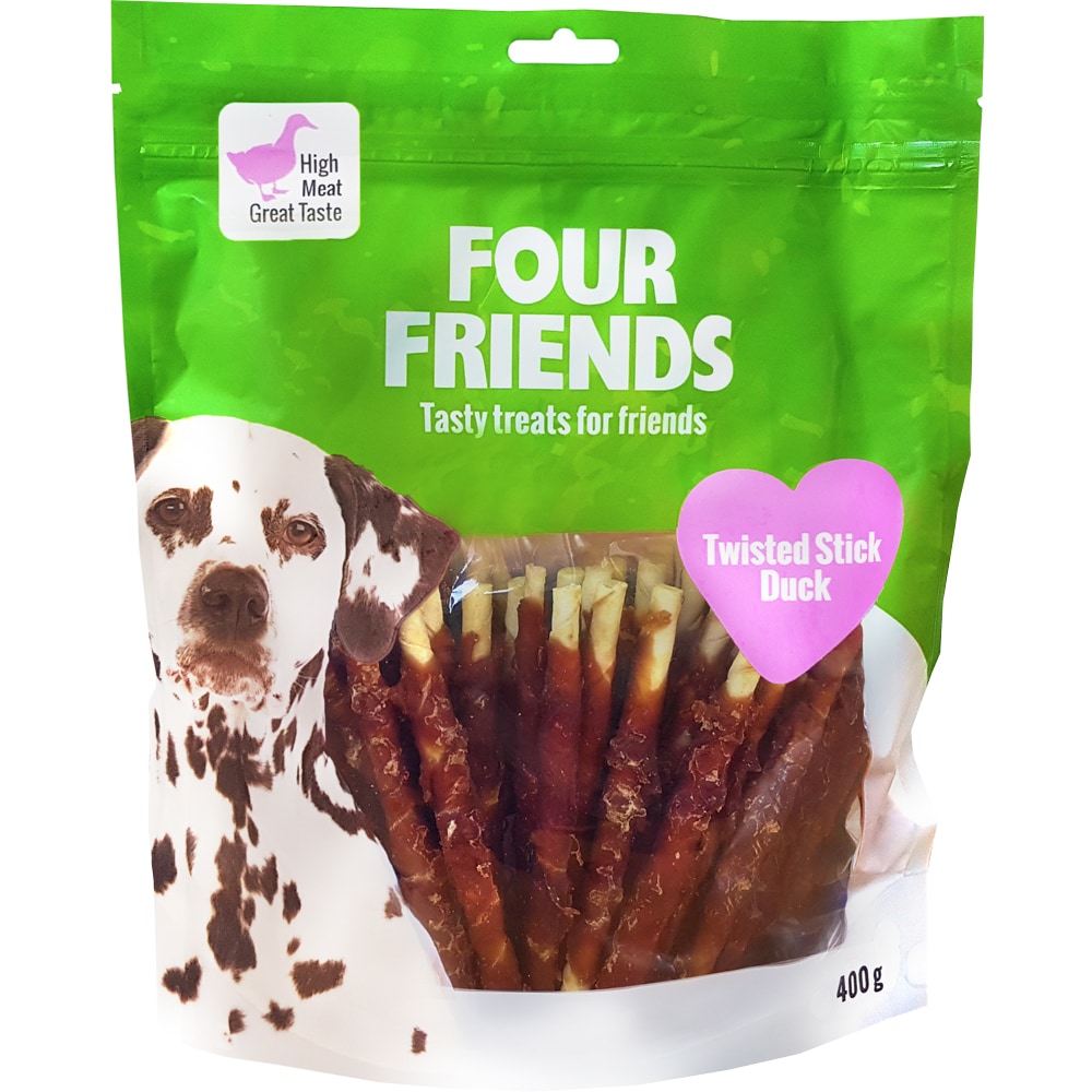 Hundetygg  Twisted Stick Duck 400 g FourFriends