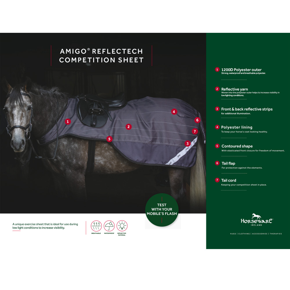 Ridedekken Refleks Amigo Reflectech Competition Sheet Horseware®