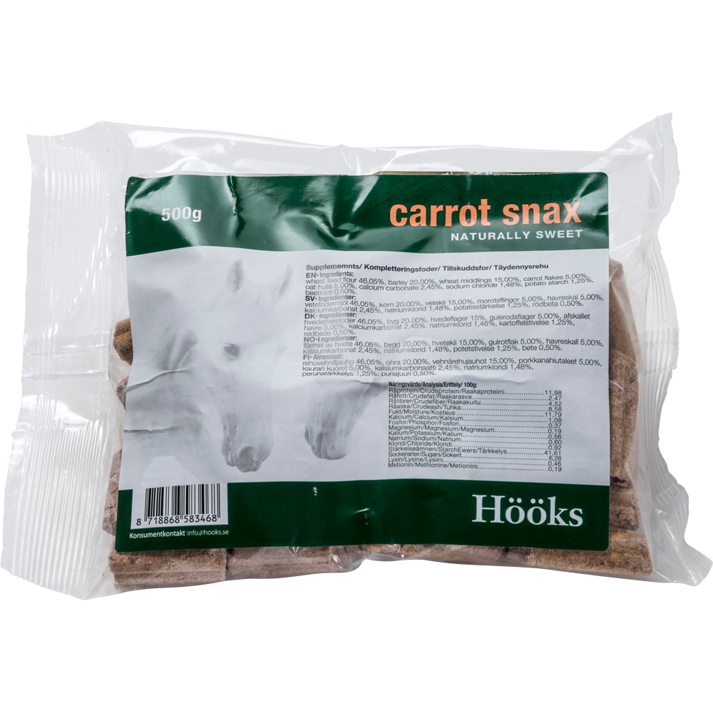 Hestegodbiter  Carrot snax natural 500 g Hööks