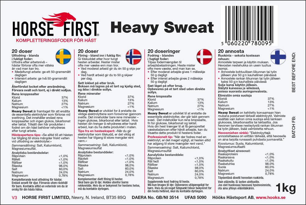 Kompletteringfôr  Heavy Sweat 1kg HORSE FIRST®