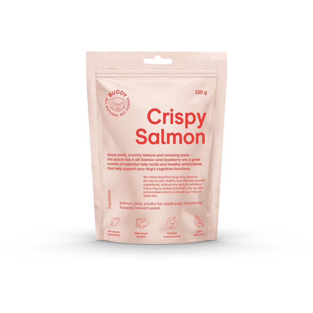 Hundegodis 150 g Crunchy Snack Salmon BUDDY