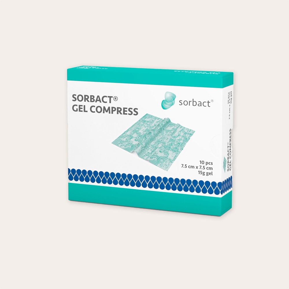  10-pkn. Gel Compress 7,5x7,5cm Sorbact
